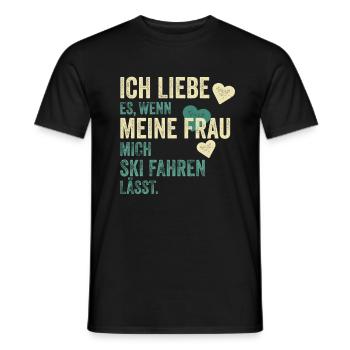 Skier Ski Skiing Saying Gift - Men's T-Shirt - black - Front - AI Model Male 178 light (178cm)