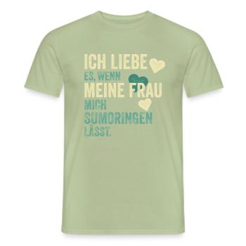 Lutteur de sumo lutte sumo dire cadeau - T-shirt homme - vert sauge - Devant - AI Model Male 178 light (178cm)