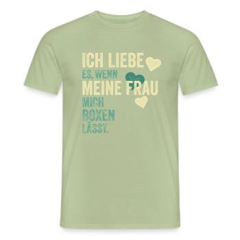 Boxer Boxkampf Boxen Spruch Geschenk - Männer T-Shirt - Sage - Vorne - AI Model Male 178 light (178cm)