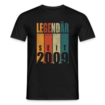 Legendär seit 2009 Jahrgang Geburtstag 15 Geschenk - Männer T-Shirt - Schwarz - Vorne - AI Model Male 178 light (178cm)