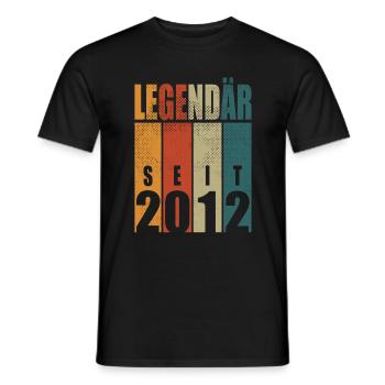Legendary Since 2012 Vintage Birthday 12 Gift - Men's T-Shirt - black - Front - AI Model Male 178 light (178cm)