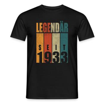 Legendary Since 1933 Vintage Birthday 91 Gift - Men's T-Shirt - black - Front - AI Model Male 178 light (178cm)
