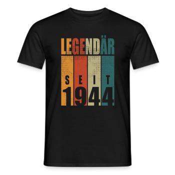 Legendary Since 1944 Vintage Birthday 80's Gift - Men's T-Shirt - black - Front - AI Model Male 178 light (178cm)
