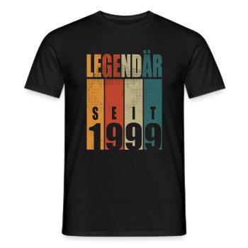 Legendär seit 1999 Jahrgang Geburtstag 25 Geschenk - Männer T-Shirt - Schwarz - Vorne - AI Model Male 178 light (178cm)
