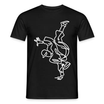 Breakdancing Sketch - Men's T-Shirt - black - Front - AI Model Male 178 light (178cm)