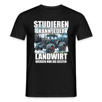 Landwirt Studieren kann jeder - Männer T-Shirt - Schwarz - Vorne - AI Model Male 178 light (178cm)