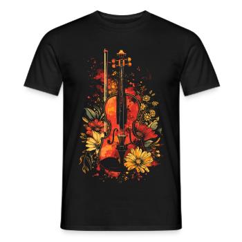 Dessin animé de violon - T-shirt homme - noir - Devant - AI Model Male 178 light (178cm)