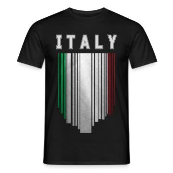 Drapeau de l’Italie, fierté italienne - T-shirt homme - noir - Devant - AI Model Male 178 light (178cm)