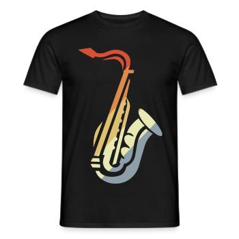 Saxophone Croquis Vintage - T-shirt homme - noir - Devant - AI Model Male 178 light (178cm)