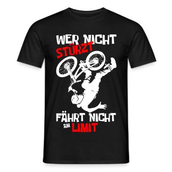 Fahrradsturz mit Humor Motive - Männer T-Shirt - Schwarz - Vorne - AI Model Male 178 light (178cm)