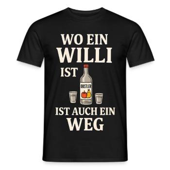 Willi Obstler - Men's T-Shirt - black - Front - AI Model Male 178 light (178cm)