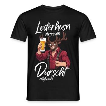Lederhosen forgotten Bavarian dialect beer tent - Men's T-Shirt - black - Front - AI Model Male 178 light (178cm)