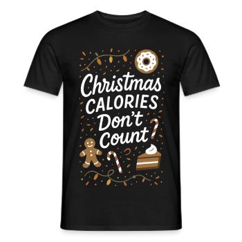Christmas Calories Don't Count Holiday Humor - Men's T-Shirt - black - Front - AI Model Male 178 light (178cm)