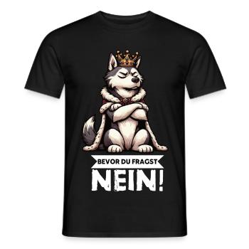 Avant que vous ne demandiez aux propriétaires de Huskies Huskies - T-shirt homme - noir - Devant - AI Model Male 178 light (178cm)