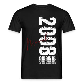 18th Birthday Gift Husband Wife March 2008 - Men's T-Shirt - black - Front - AI Model Male 178 light (178cm)