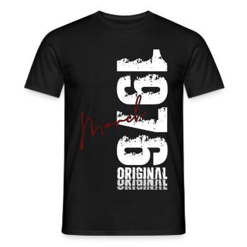 50th Birthday Gift Husband Wife March 1976 - Men's T-Shirt - black - Front - AI Model Male 178 light (178cm)