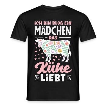 Ich Bin Bloß Ein Mädchen Das Kühe Liebt Kuh - Männer T-Shirt - Schwarz - Vorne - AI Model Male 178 light (178cm)