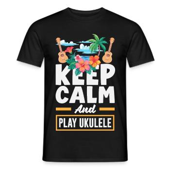 Funny Ukulele Designs and Sayings - Men's T-Shirt - black - Front - AI Model Male 178 light (178cm)