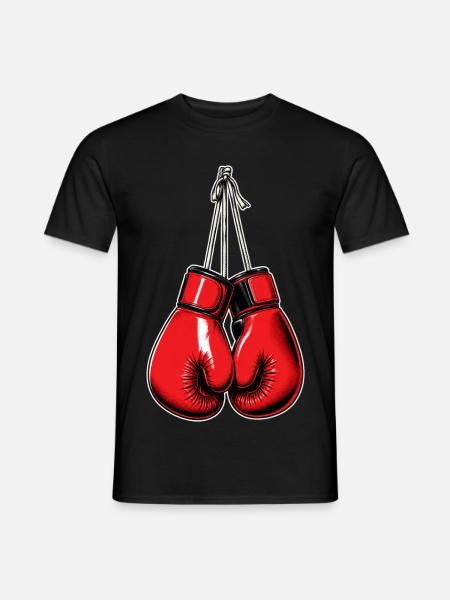 Rote Boxhandschuhe – Boxing & Fight - Männer T-Shirt - Schwarz