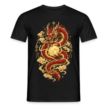 Chinesischer Drache – Sternzeichen Tierhoroskop - Männer T-Shirt - Schwarz - Vorne - AI Model Male 178 light (178cm)