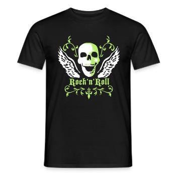 rock_n_roll_skull_2c - T-shirt homme - noir - Devant - AI Model Male 178 light (178cm)