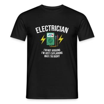 Électricien drôle, je ne dis pas l'humour Sparky - T-shirt homme - noir - Devant - AI Model Male 178 light (178cm)
