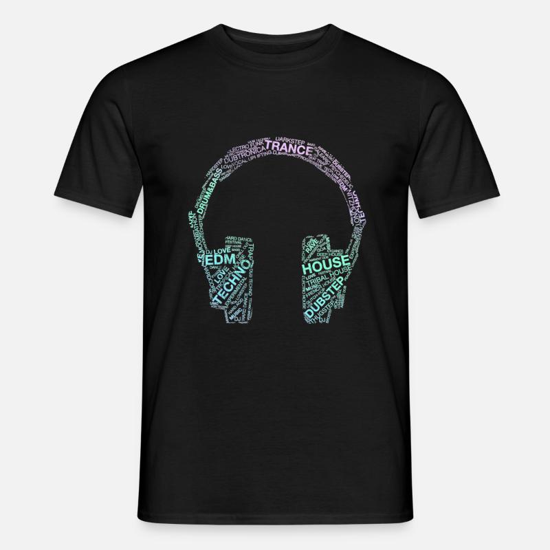 Écouteurs Electronic Dance Rave Edm Trance - T-shirt homme - noir