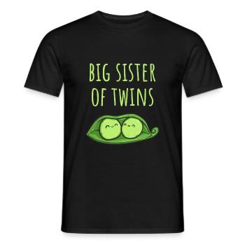 Big Sister Of Twins Two Peas In A Pod - Men's T-Shirt - black - Front - AI Model Male 178 light (178cm)