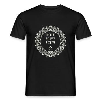 Respirez Croyez Recevez Namaste Yoga Méditation - T-shirt homme - noir - Devant - AI Model Male 178 light (178cm)