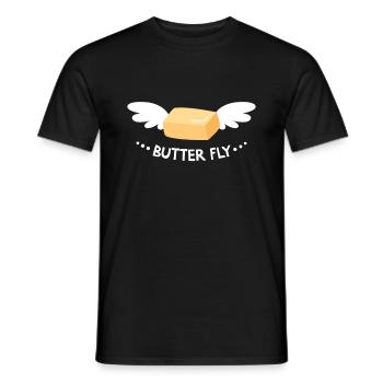 Butterfliegenstange der Butter mit Flügeln Butterfliege - Männer T-Shirt - Schwarz - Vorne - AI Model Male 178 light (178cm)