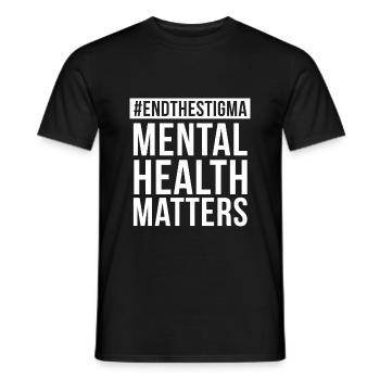 L'importance de la santé mentale met fin à la sensibilisation à la stigmatisation - T-shirt homme - noir - Devant - AI Model Male 178 light (178cm)