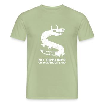 Keine Pipelines auf indigenem Land Sioux Indianer - Männer T-Shirt - Sage - Vorne - AI Model Male 178 light (178cm)