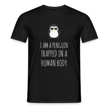 Cadeau parfait pour un amateur de pingouin mignon pingouin - T-shirt homme - noir - Devant - AI Model Male 178 light (178cm)