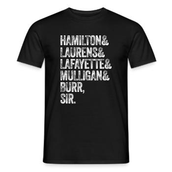 Laurens Lafayette Mulligan Hamilton Burr - T-shirt homme - noir - Devant - AI Model Male 178 light (178cm)