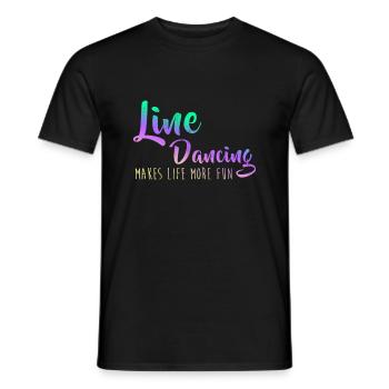 La danse en ligne rend la vie plus amusante - T-shirt homme - noir - Devant - AI Model Male 178 light (178cm)