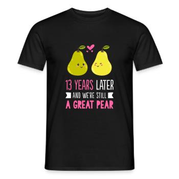 13ème anniversaire de mariage cadeaux drôles de couples - T-shirt homme - noir - Devant - AI Model Male 178 light (178cm)