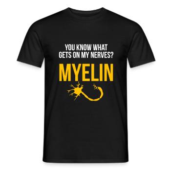Myelin geht mir auf die Nerven - Lustiger Wissenschaftswitz - Männer T-Shirt - Schwarz - Vorne - AI Model Male 178 light (178cm)