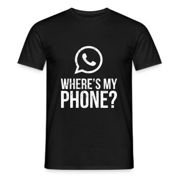 Wo ist mein Telefon Lustiges Smartphone Pay Phone Retro - Männer T-Shirt - Schwarz - Vorne - AI Model Male 178 light (178cm)