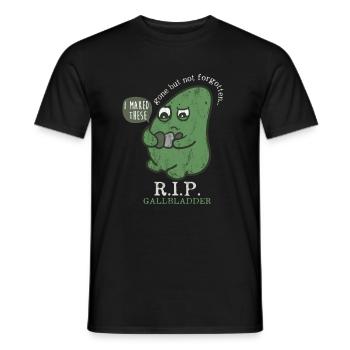 RIP Gallenblase weg, aber nicht vergessen - Männer T-Shirt - Schwarz - Vorne - AI Model Male 178 light (178cm)