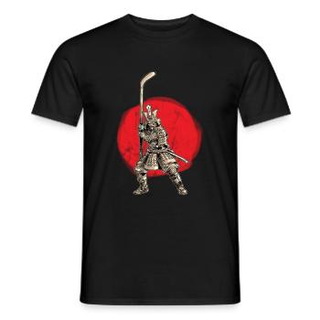 Samurai Warrior Hockey Goalie Strikers - Men's T-Shirt - black - Front - AI Model Male 178 light (178cm)
