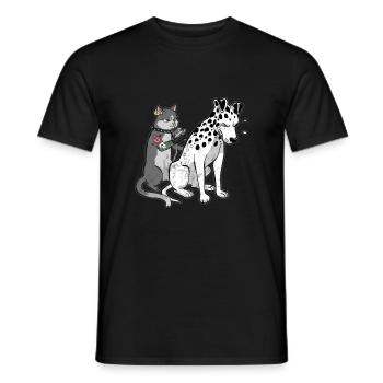 Tattoo Cat Inked Dalmatian Cartoon Funny Graphic - Men's T-Shirt - black - Front - AI Model Male 178 light (178cm)