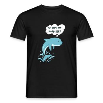 What'S My Porpoise? - Funny Dolphin Sea Creature - Men's T-Shirt - black - Front - AI Model Male 178 light (178cm)