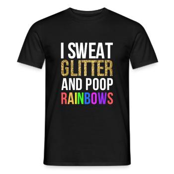 Lustige Diva: Ich schwitze Glitter Poop Rainbows Tee - Männer T-Shirt - Schwarz - Vorne - AI Model Male 178 light (178cm)
