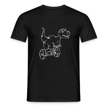 Rex mignon sur un Segway - T-shirts ironiques drôles - T-shirt homme - noir - Devant - AI Model Male 178 light (178cm)