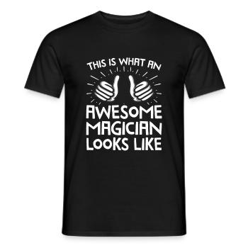 Magician Awesome Looks Funny Magician Gift - Men's T-Shirt - black - Front - AI Model Male 178 light (178cm)