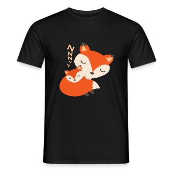 Mignon bébé renard endormi ayant une sieste - T-shirt homme - noir - Devant - AI Model Male 178 light (178cm)