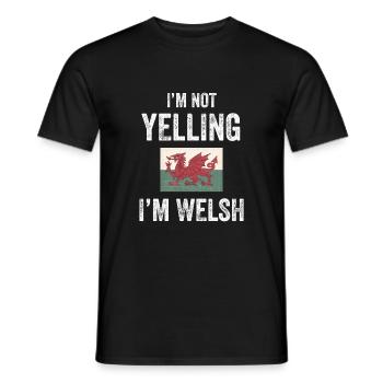 Ich schreie nicht Ich bin Walisisch - Wales Flagge - Männer T-Shirt - Schwarz - Vorne - AI Model Male 178 light (178cm)