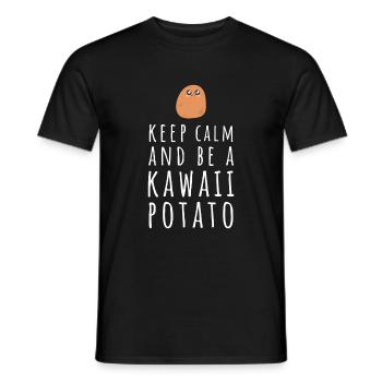 Calme Kawaii Patate Kawaii Anime Vêtements Imprimer - T-shirt homme - noir - Devant - AI Model Male 178 light (178cm)