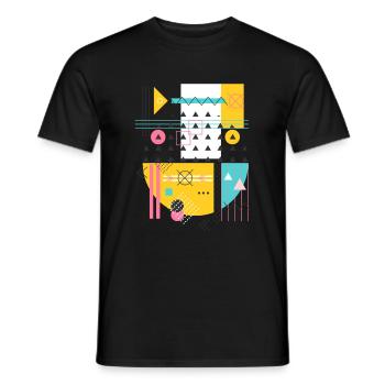 Art déco géométrique - impression de cadeau graphique vintage - T-shirt homme - noir - Devant - AI Model Male 178 light (178cm)
