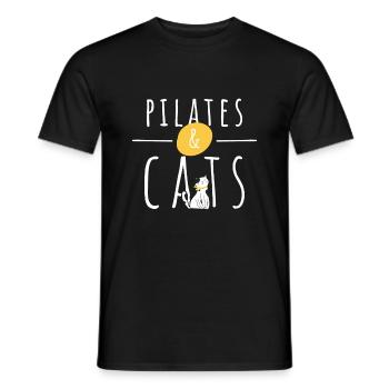 Pilates und Katzen Besitzer Liebhaber Instruktor Lehrer - Männer T-Shirt - Schwarz - Vorne - AI Model Male 178 light (178cm)
